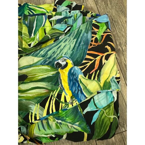 H&M Women's Tropical Birds Floral Print Belted Short Mini Dress Size XS - Picture 10 of 11